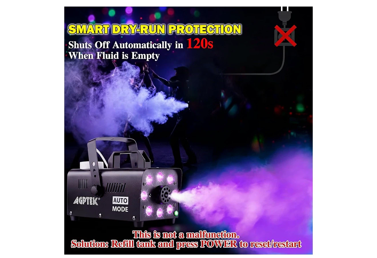 AGPTEK Fog Machine with 12 Colors Light & 4 Modes - photo 3
