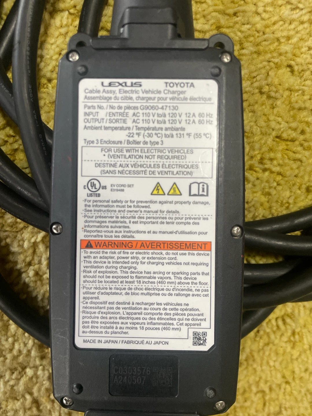 Portable EV Charger Cable - LEXUS TOYOTA - photo 2
