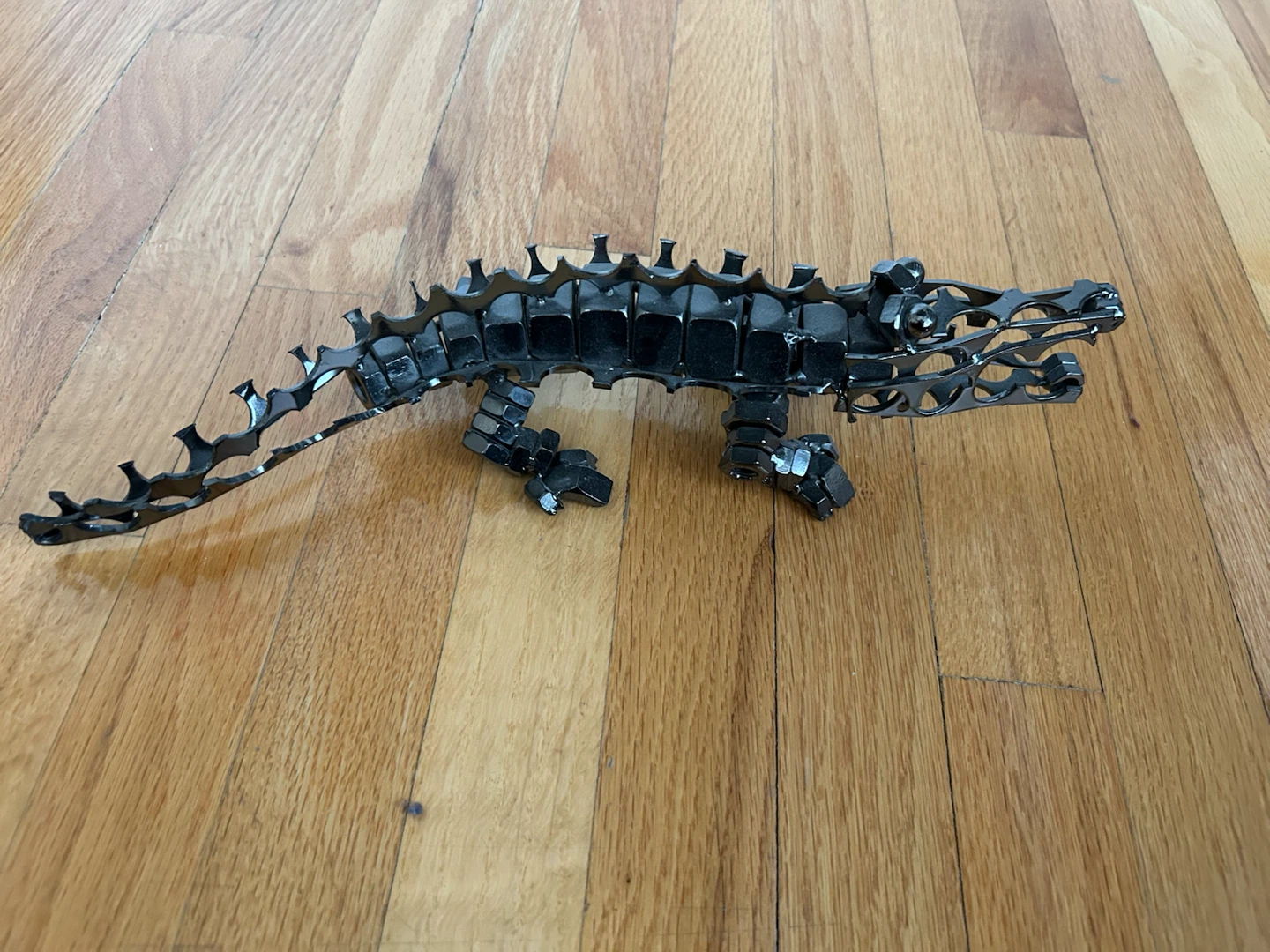 Metal Alligator Sculpture