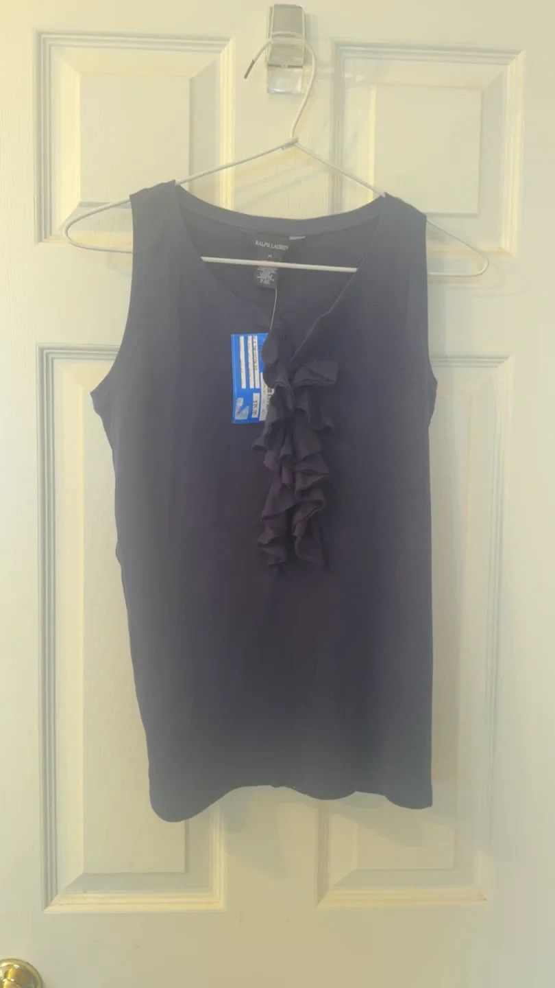 Ralph Lauren Women's Sleeveless Ruffle tank