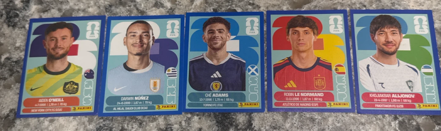 FIFA World Cup 2026 album: 5 blue parallel stickers