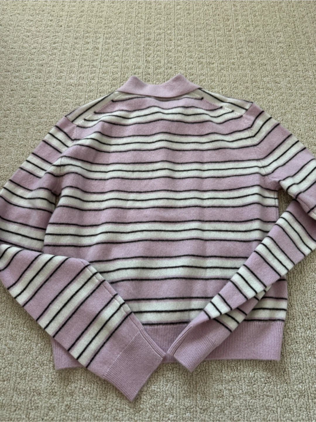 ARITZIA NWT Provenance  Striped Cashmere Polo Sweater - XS - photo 3