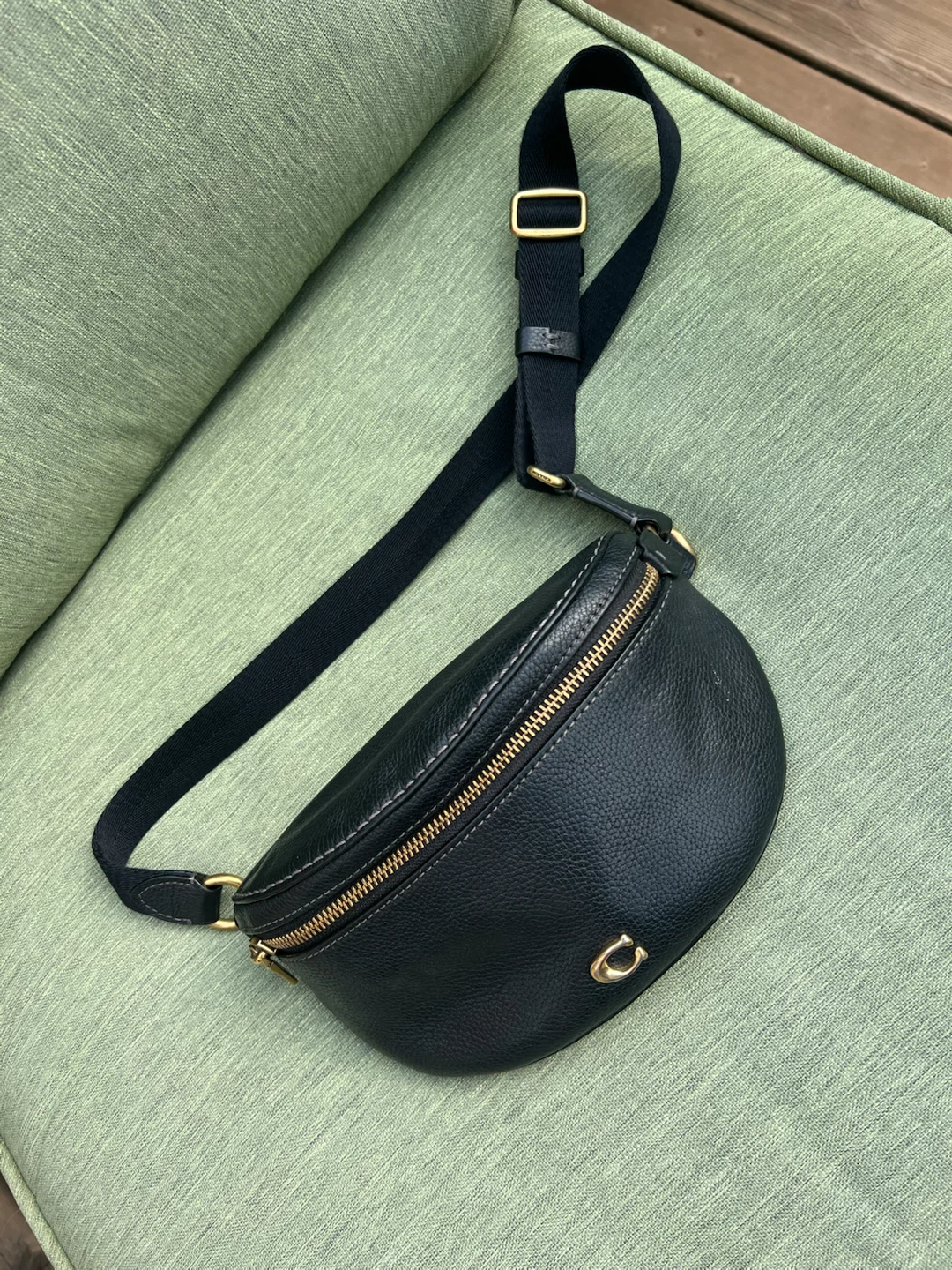 Coach Black Leather Belt Bag