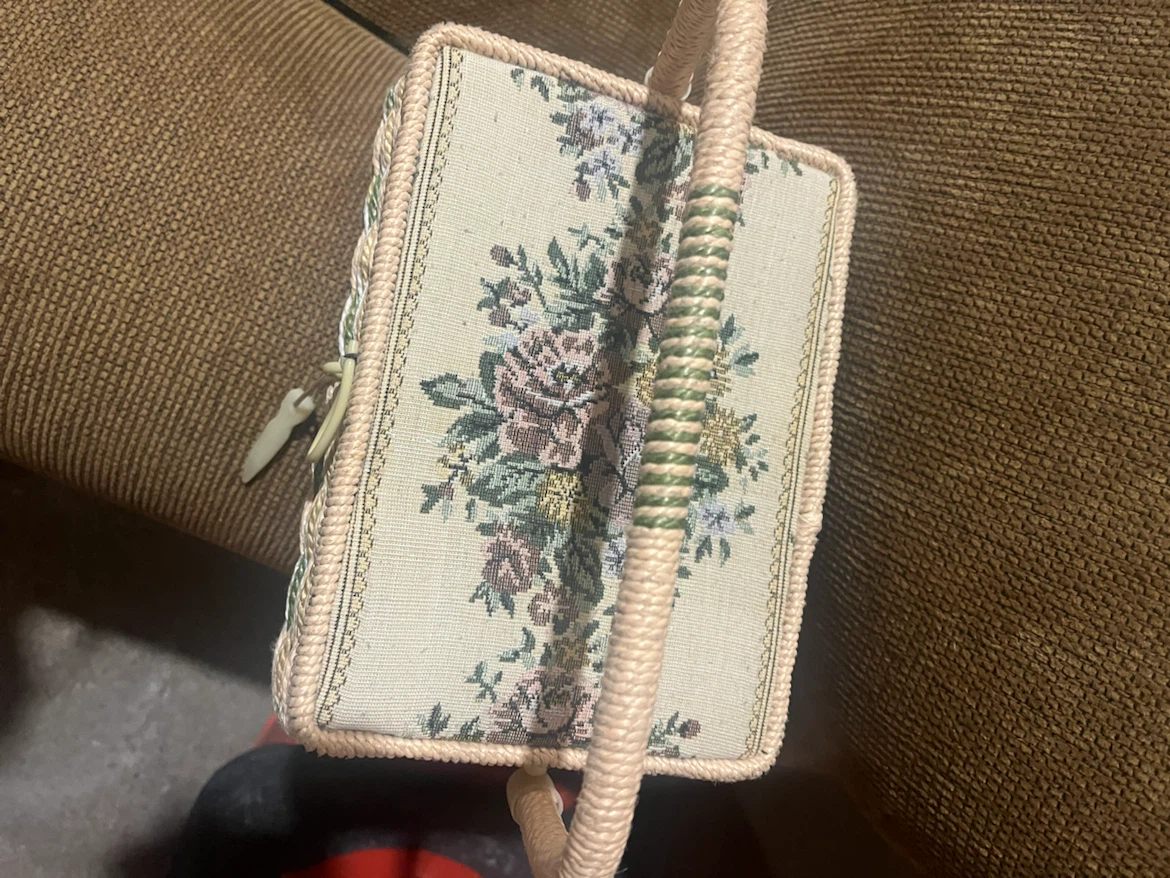 Vintage Floral Sewing Basket