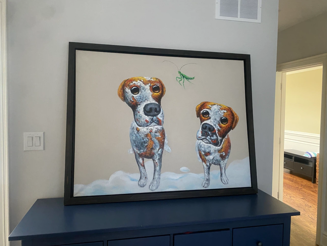RARE Framed authentic Wang Zhiwu painting