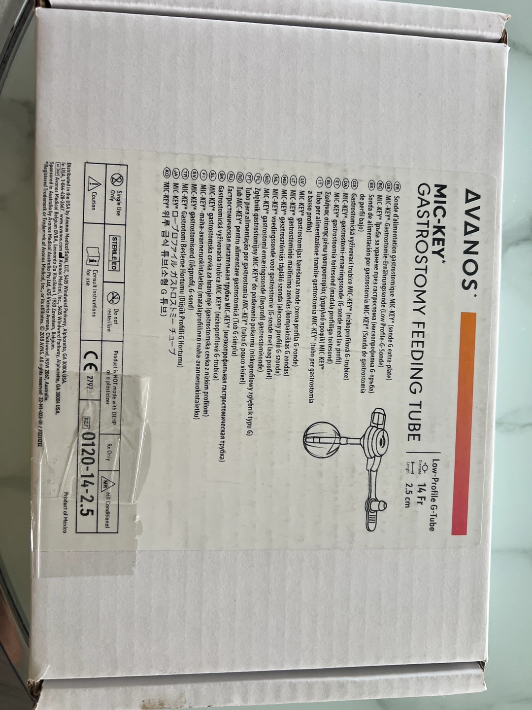 AVANOS MIC-KEY Gastrostomy Feeding Tube 14 Fr 2.5cm