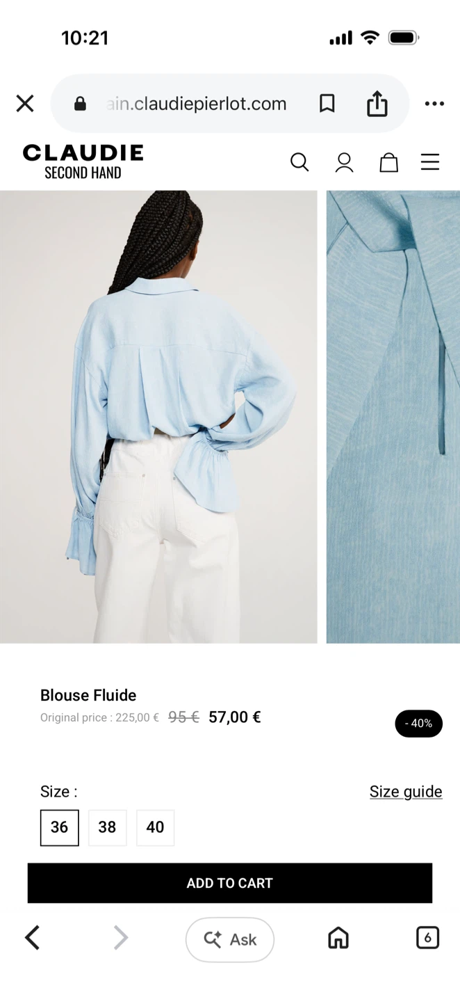 Claudie Pierlot Light Blue Blouse - photo 2