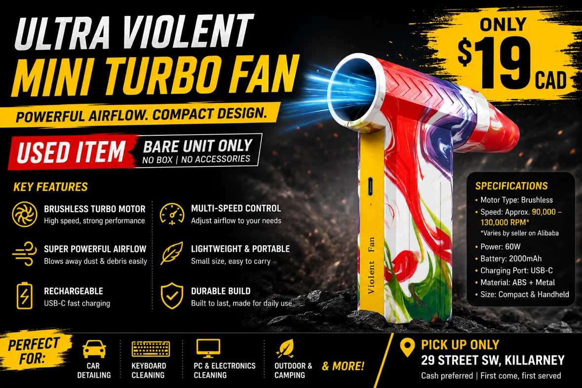Ultra Violent Mini Turbo Fan - Used Item
