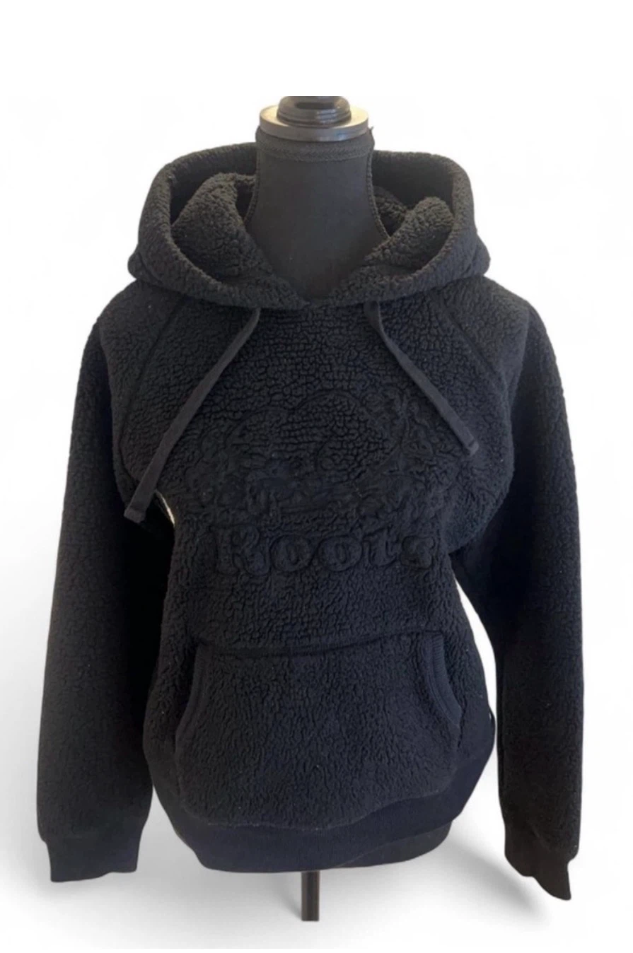 Roots Black Sherpa Hoodie