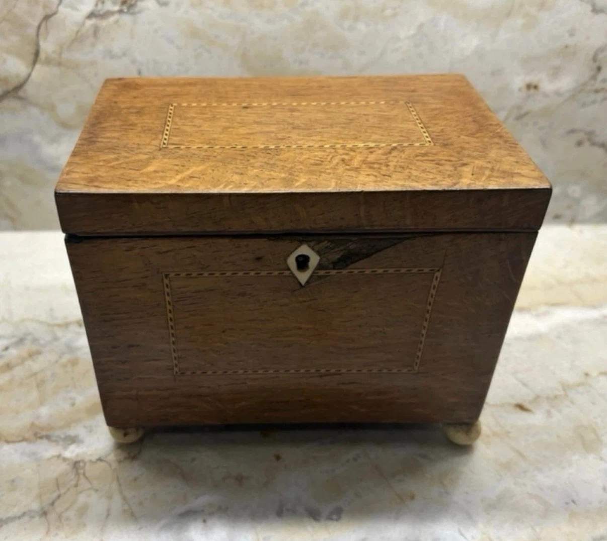 Late 18th c. English Adam Style Yew wood Tea Caddy