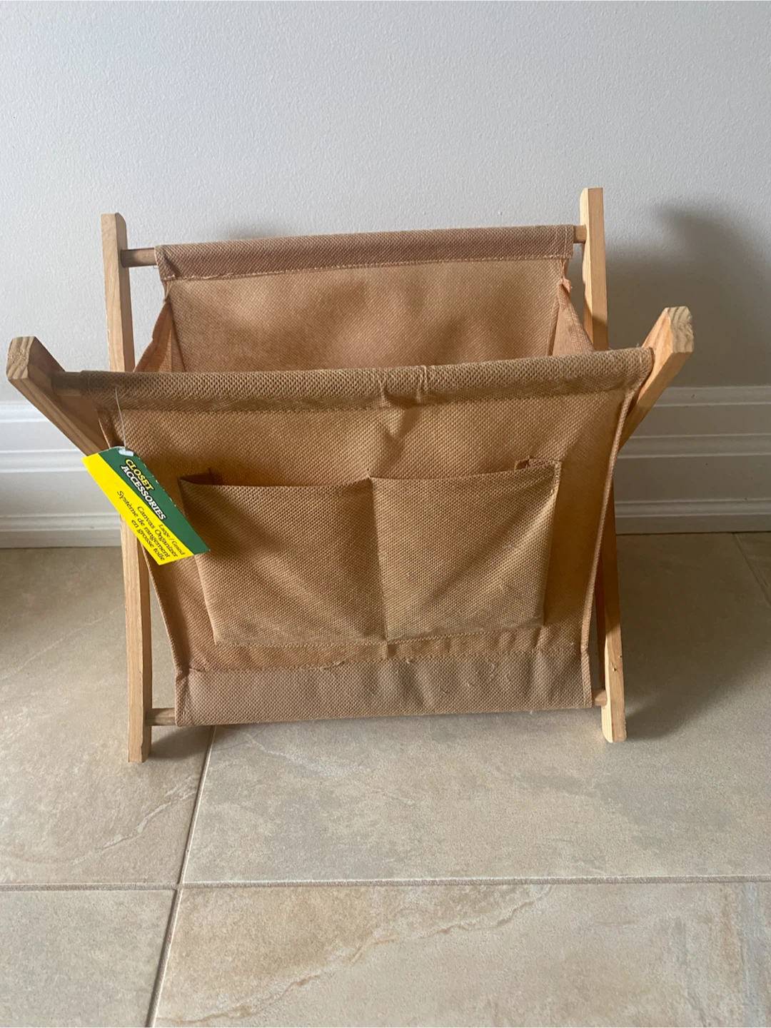 Wooden Canvas Rack with Pockets