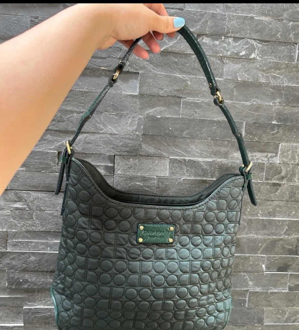 Kate Spade Quilted Nylon Shoulder Bag - Forest Green