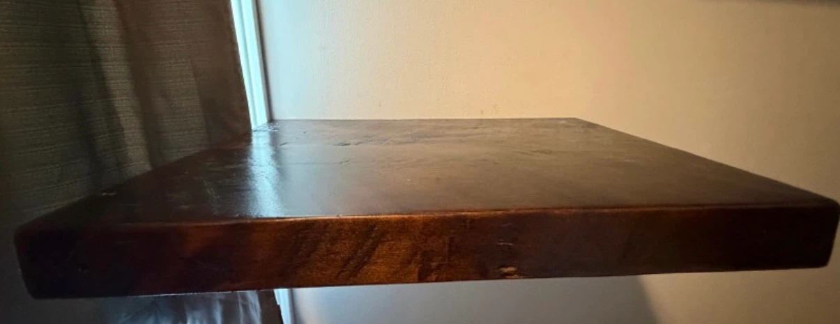 Industrial Wood Floating Shelf with Pipe Brackets - photo 3