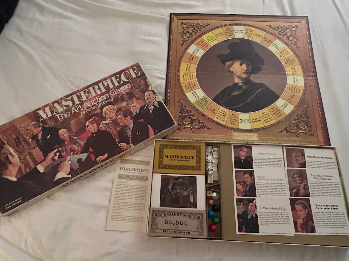 “MASTERPIECE The Art Auction Game” by Parker Brothers Vintage