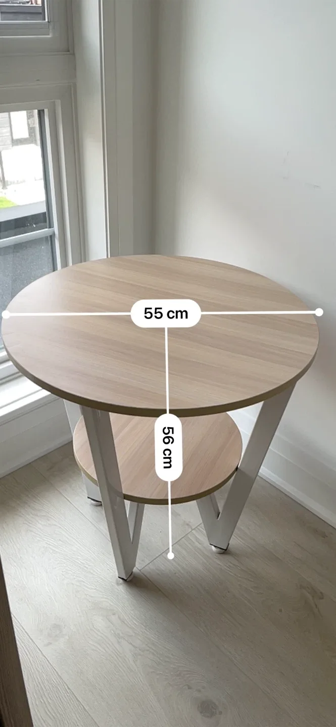 Final Price! Round Side Table with Shelf