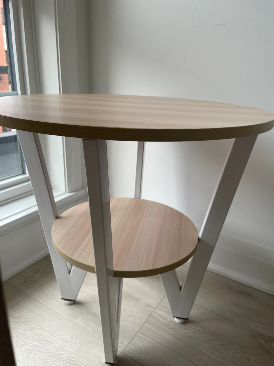 Round Side Table with Shelf - photo 2