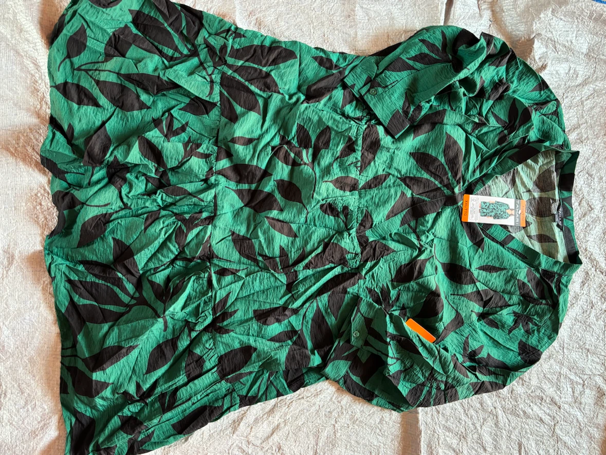 Tahari Women's Green Leaf Print dress  XXL