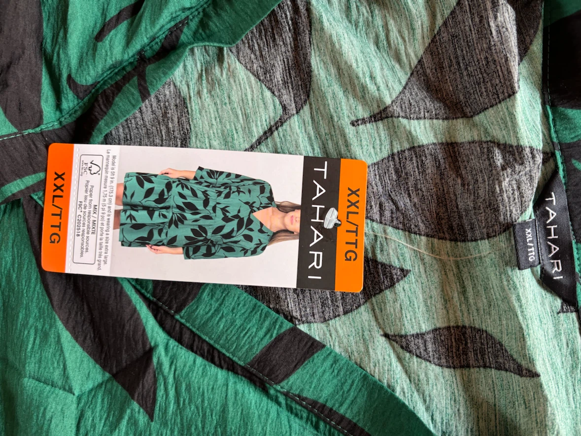 Tahari Women's Green Leaf Print dress  XXL - photo 2