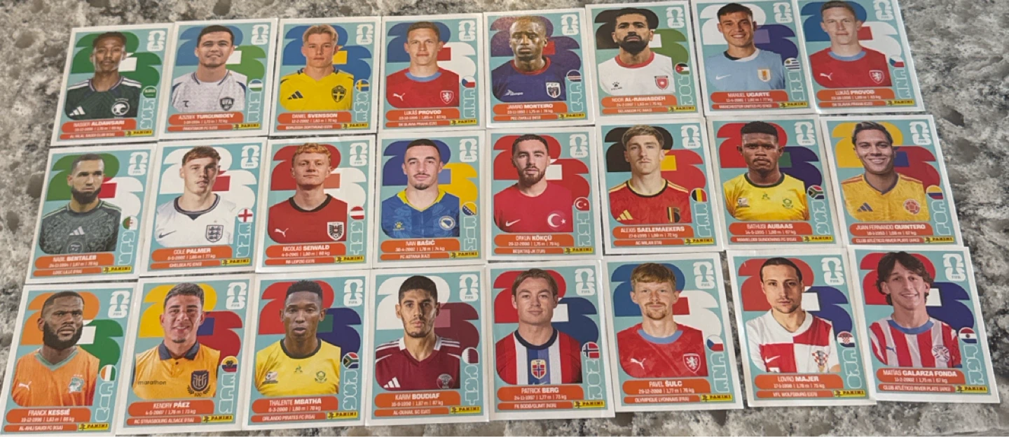 FIFA World Cup 2026 stickers: 24 midfielder stickers