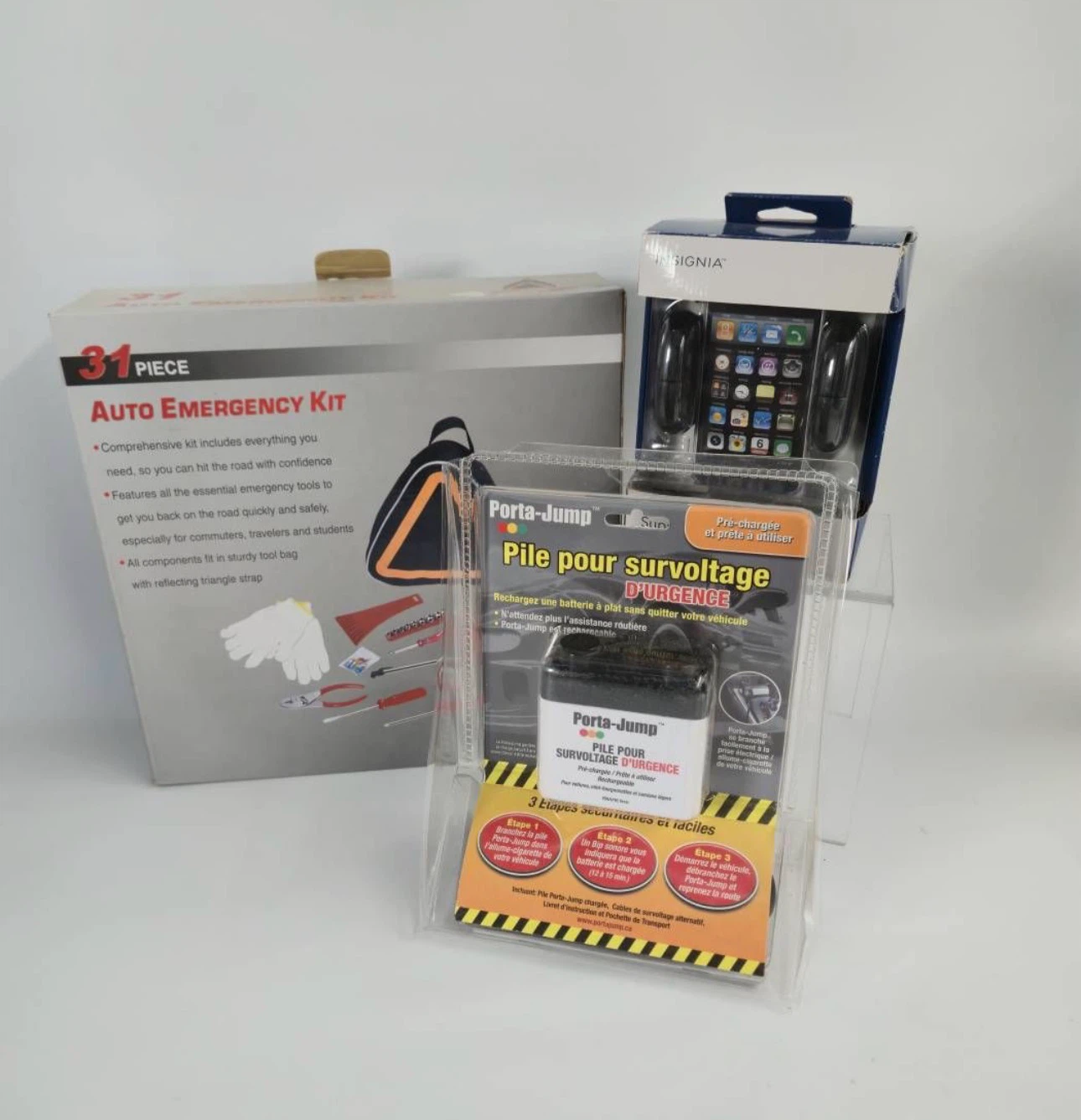 31 Piece Auto Emergency Kit & Porta-Jump Booster Pack