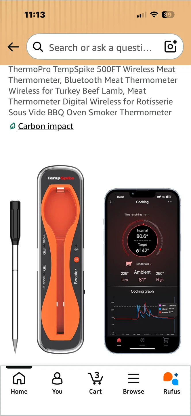 ThermoPro TempSpike 500FT Wireless Meat Thermometer - photo 2