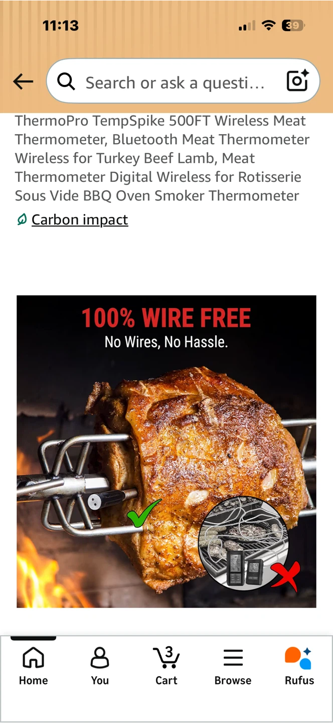 ThermoPro TempSpike 500FT Wireless Meat Thermometer - photo 4