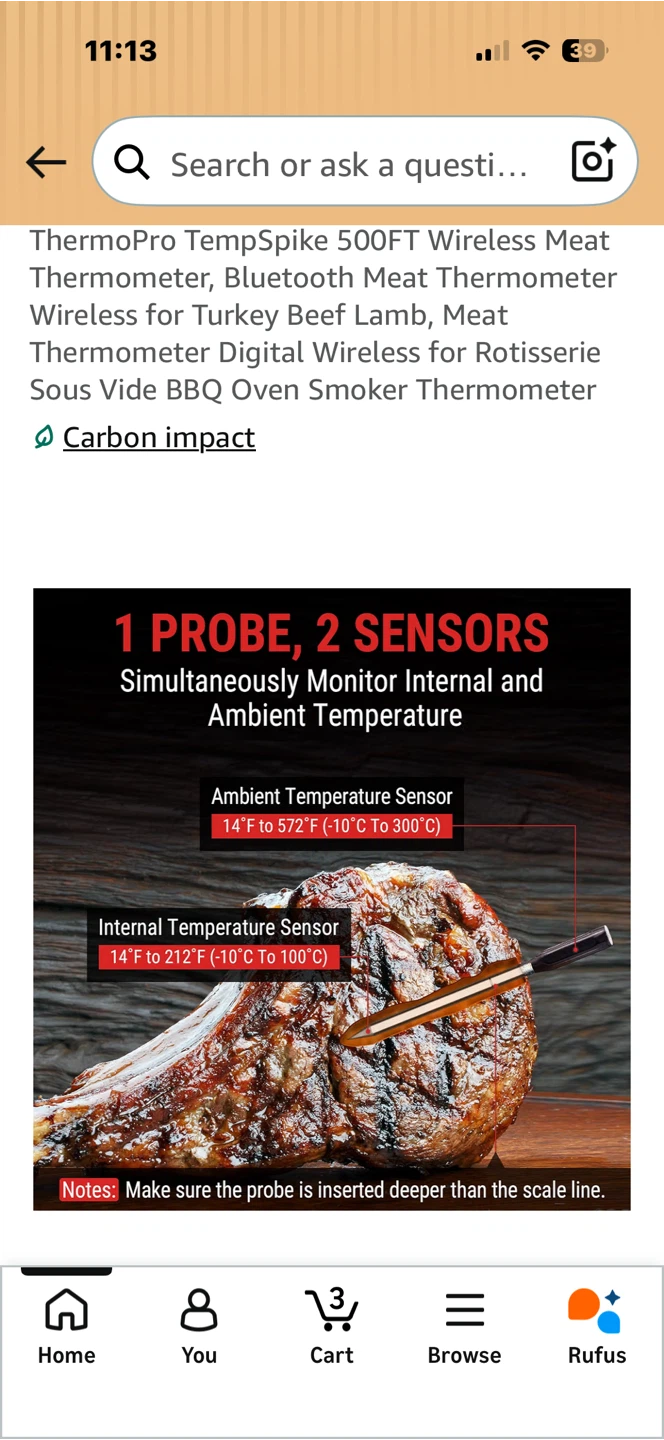 ThermoPro TempSpike 500FT Wireless Meat Thermometer - photo 5