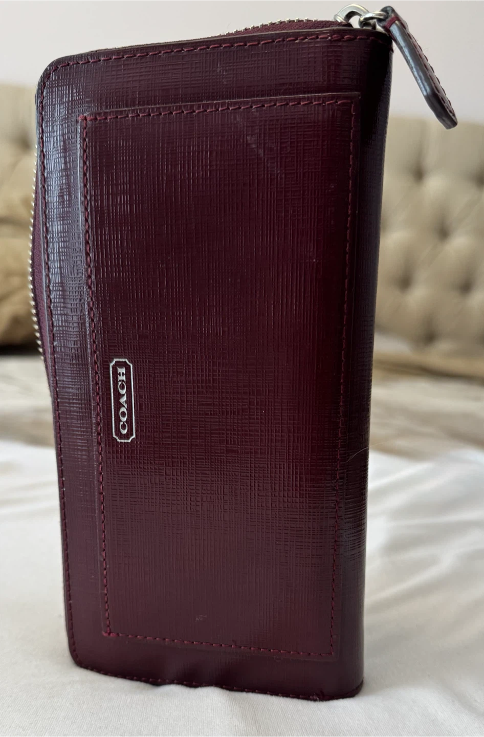 Coach Saffiano Leather Zip Around Wallet - photo 4