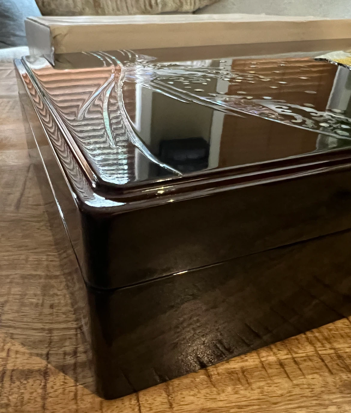 Brand New Korean Mother of Pearl Black Lacquer Box - photo 5