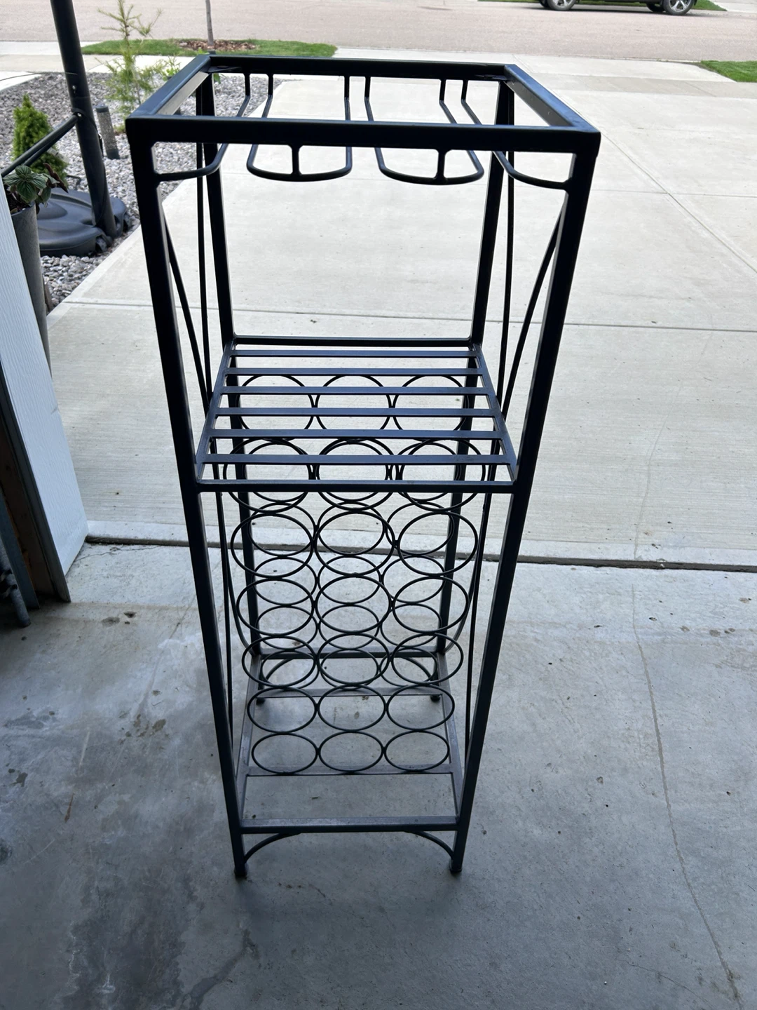 wine rack with glass holders