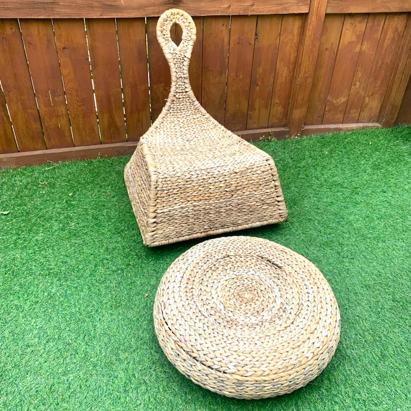 Wicker Accent Chair Ottoman Boho Furniture Natural Woven Decor - photo 2