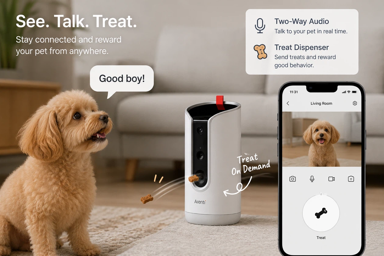 Arenti PetCam1T Pet Camera with Treat Dispenser - photo 4