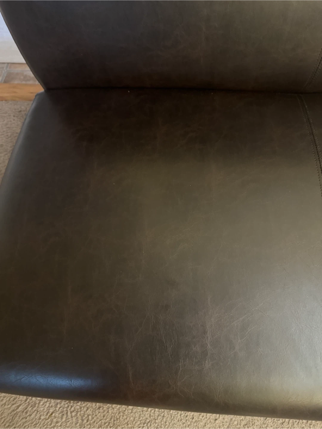 Dark Brown Faux Leather Storage Ottoman - photo 4
