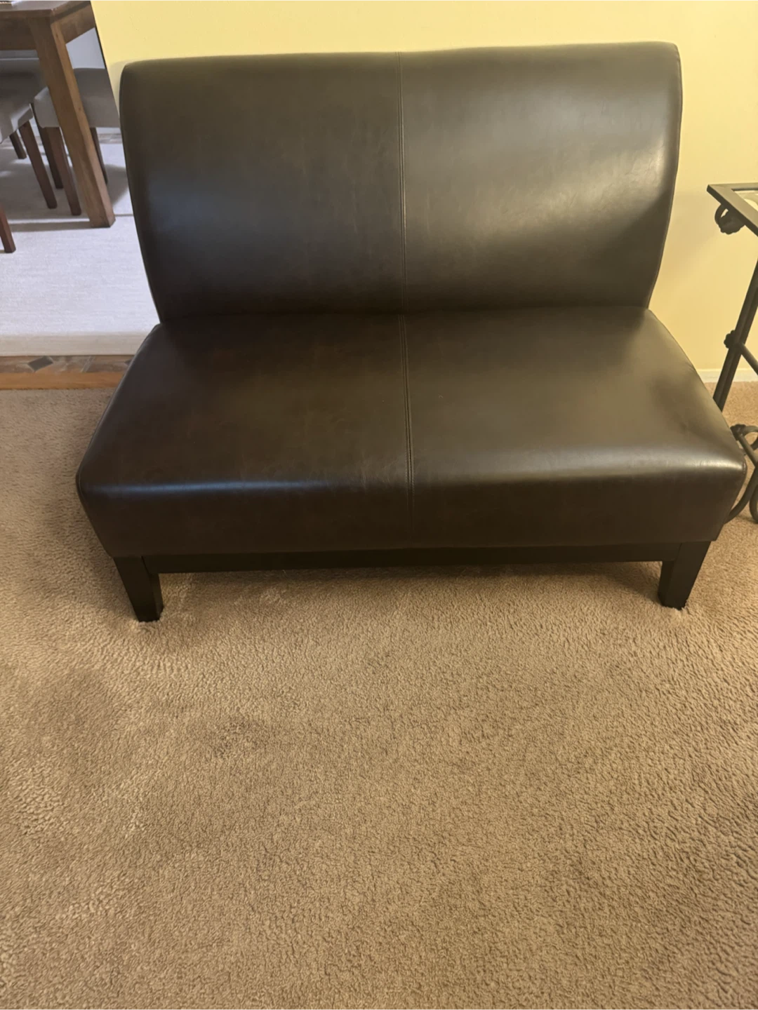 Dark Brown Faux Leather Storage Ottoman - photo 5
