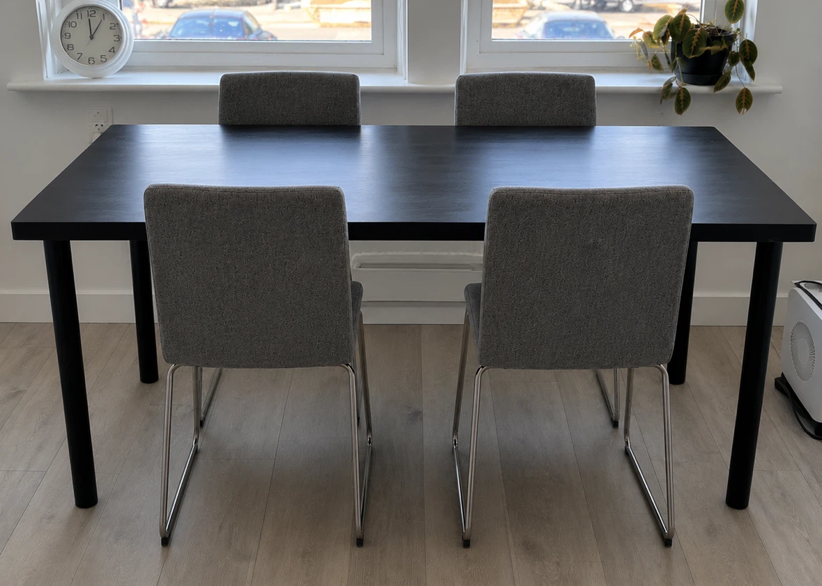 IKEA table and Set of 4 IKEA LILLÅNÄS Chairs