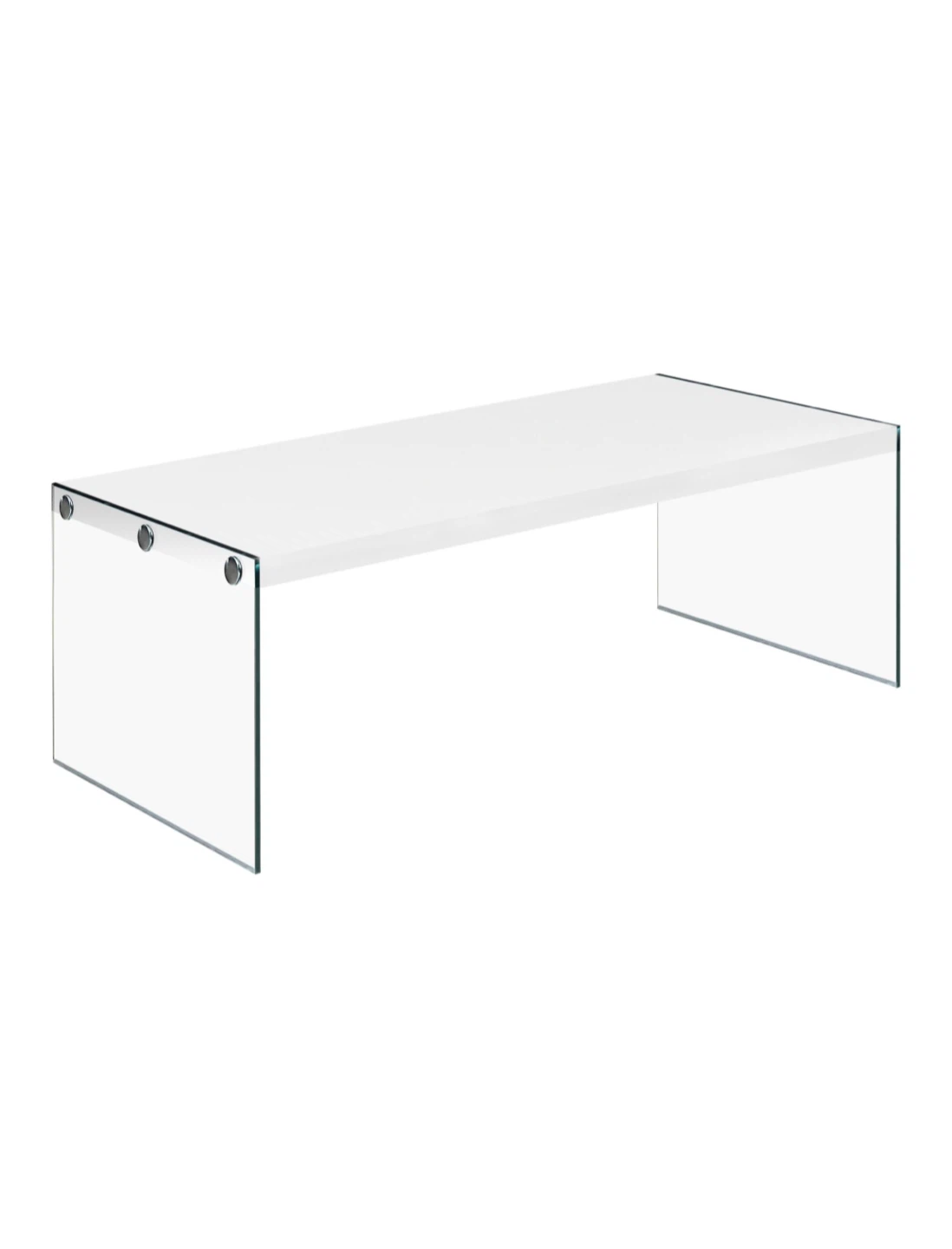White Modern Coffee Table with Glass Legs