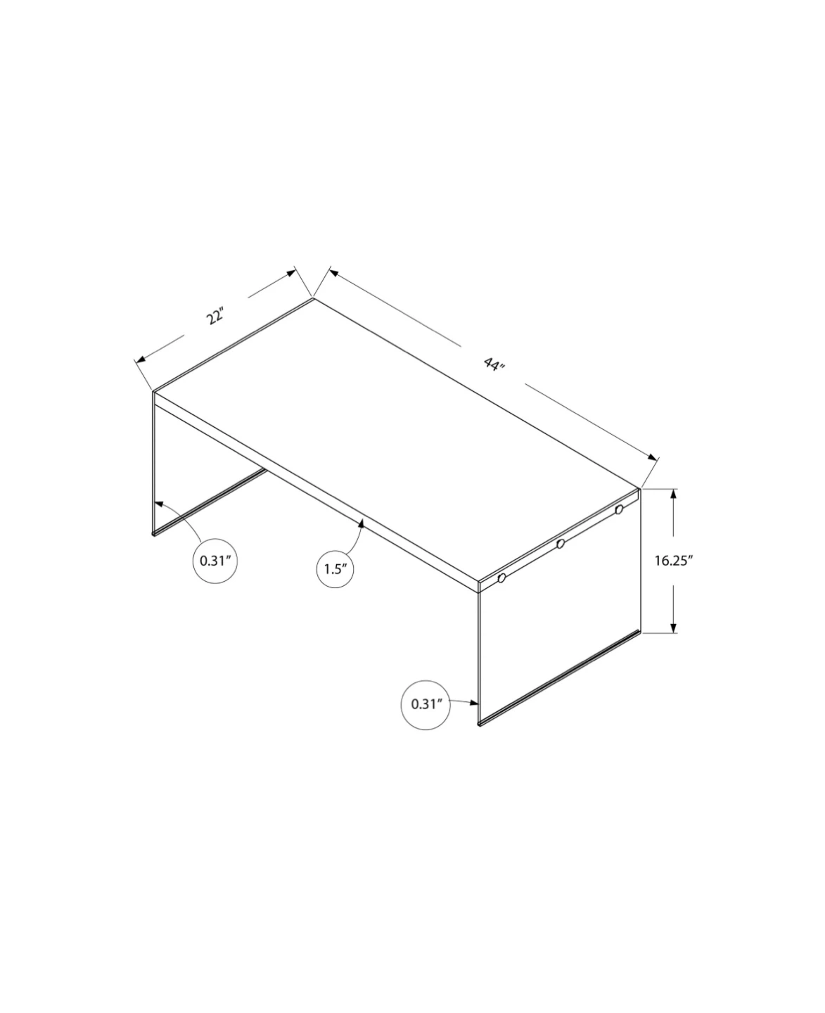 White Modern Coffee Table with Glass Legs - photo 4
