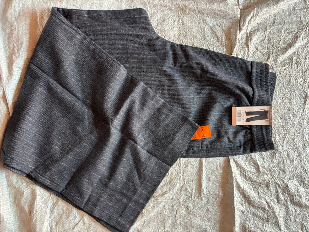Matty M Grey Pinstripe Pants XXL