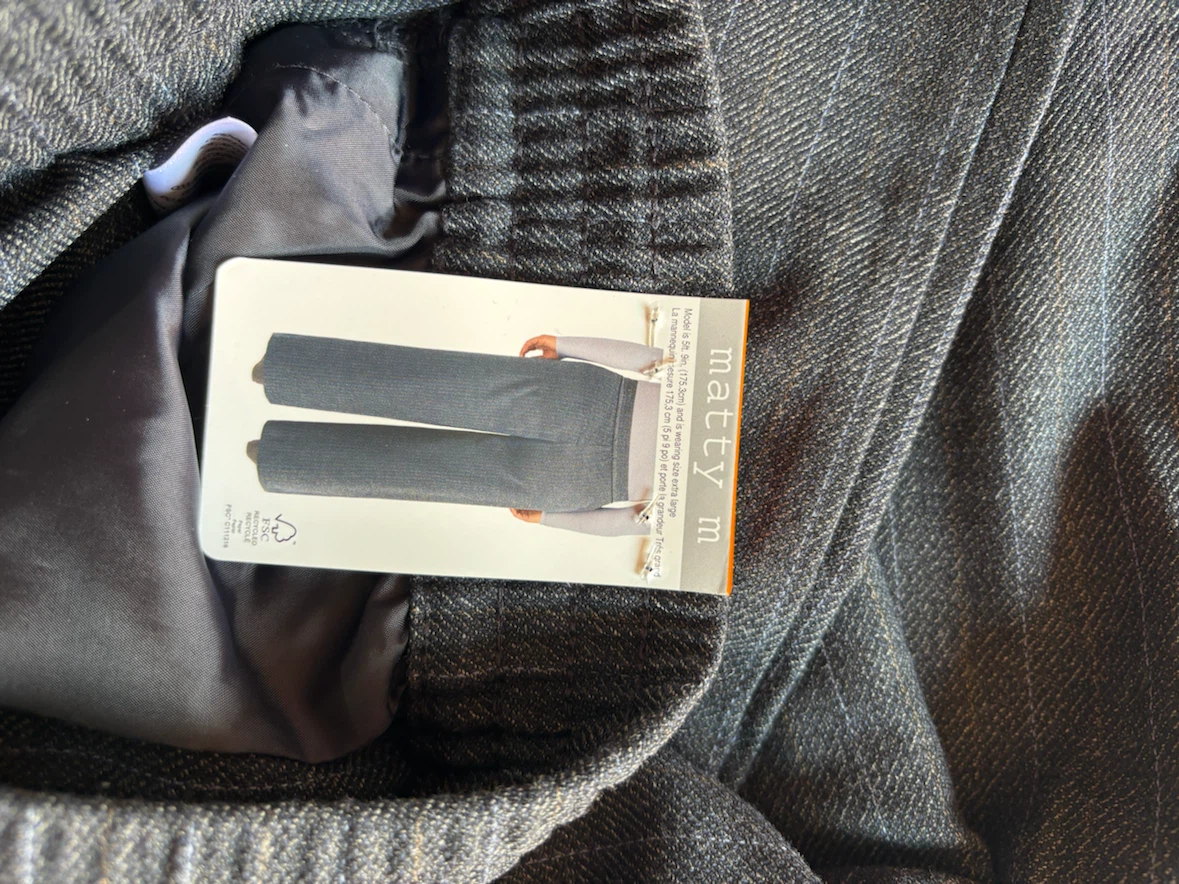 Matty M Grey Pinstripe Pants XXL - photo 3