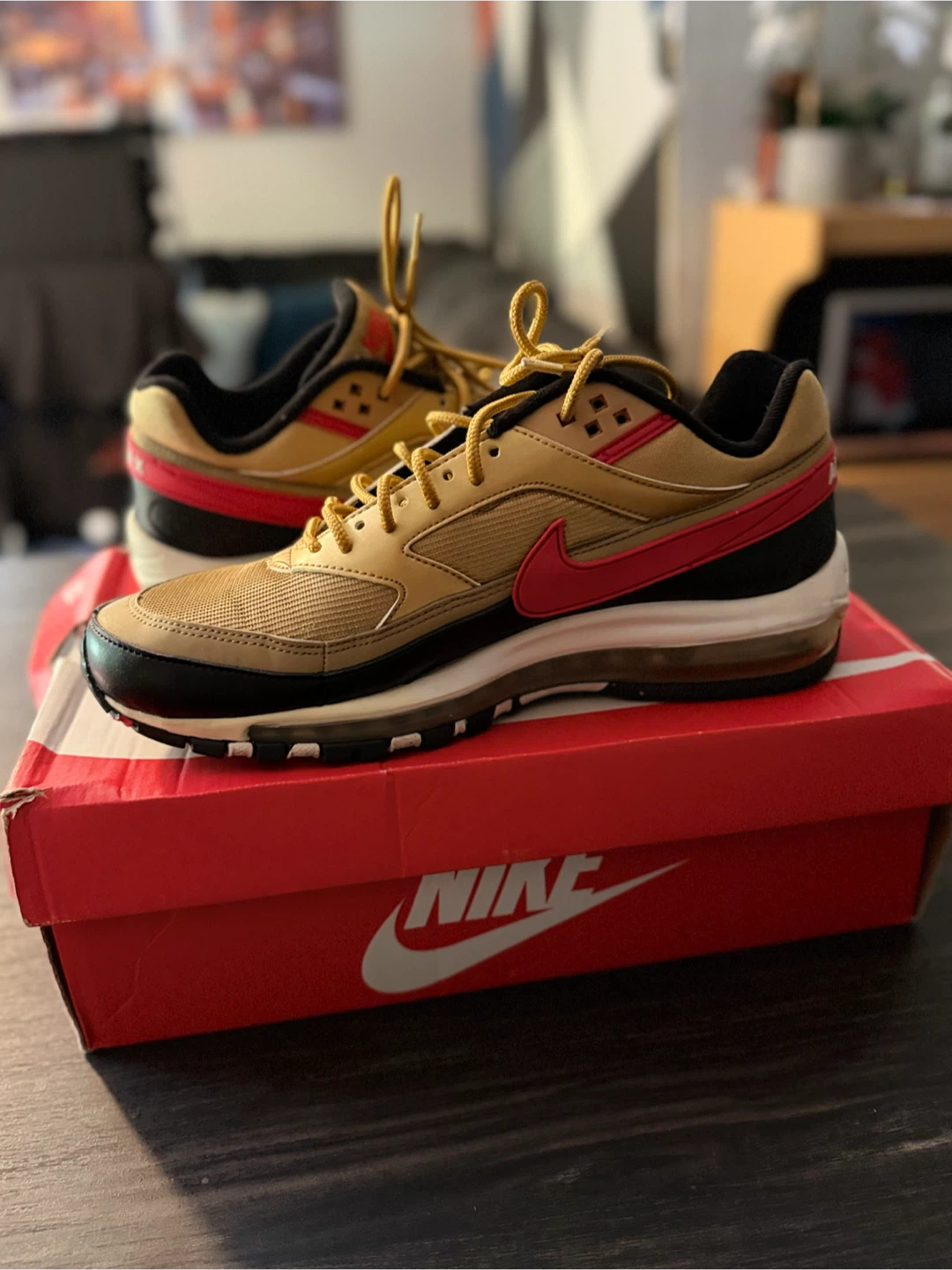 Nike Air Max 97/BW Gold Red Sneakers - photo 4