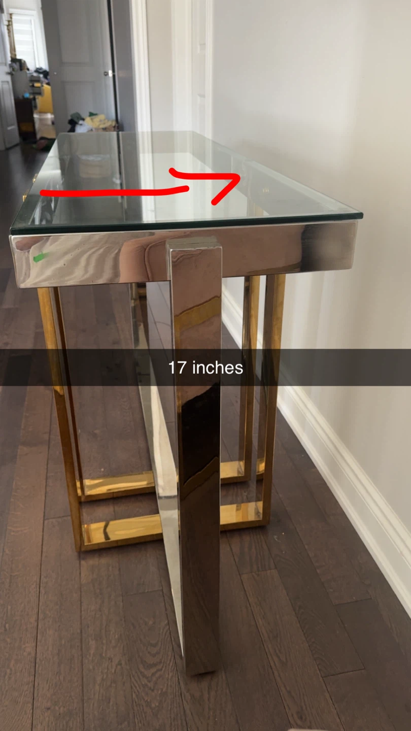 Modern Glass Console Table – Chrome & Gold - photo 3