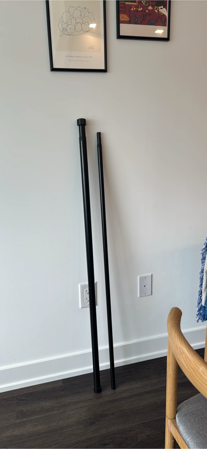 Black Metal Curtain Rods (Set of 2)