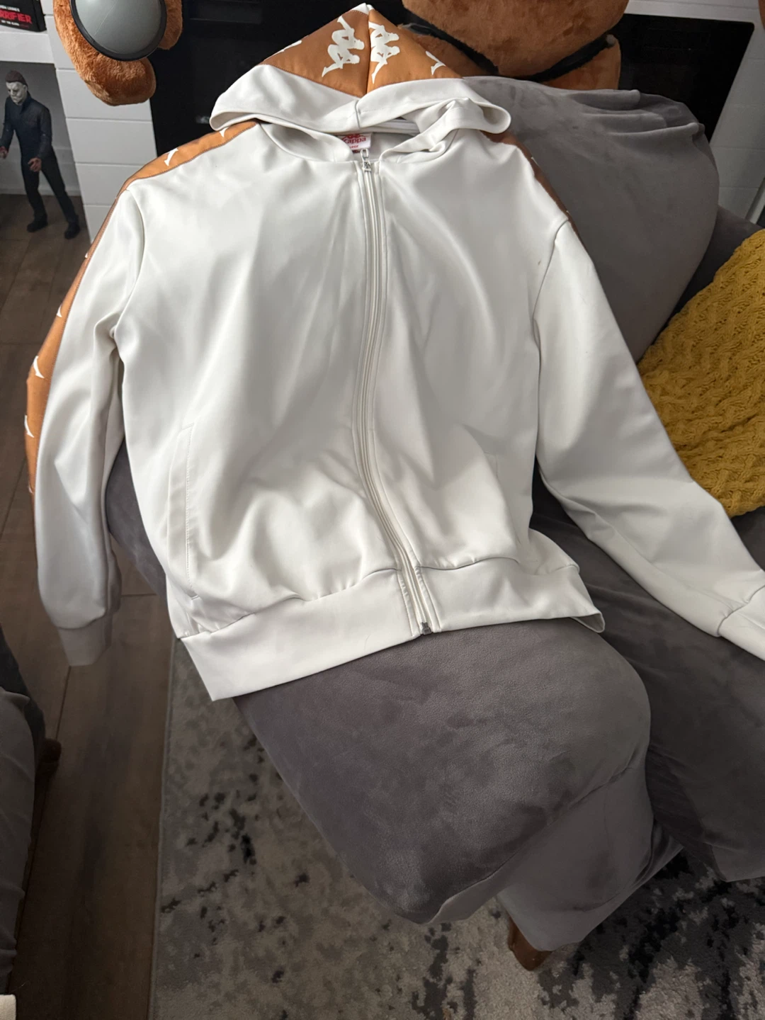 Kappa White Zip-Up Hoodie