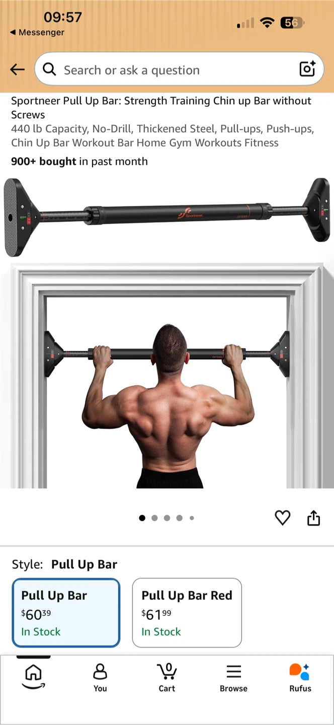 Brand new pull up bar $65 with tax from Amazon selling at half