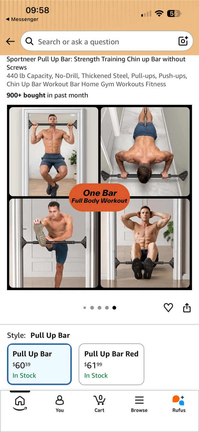 Brand new pull up bar $65 with tax from Amazon selling at half - photo 5