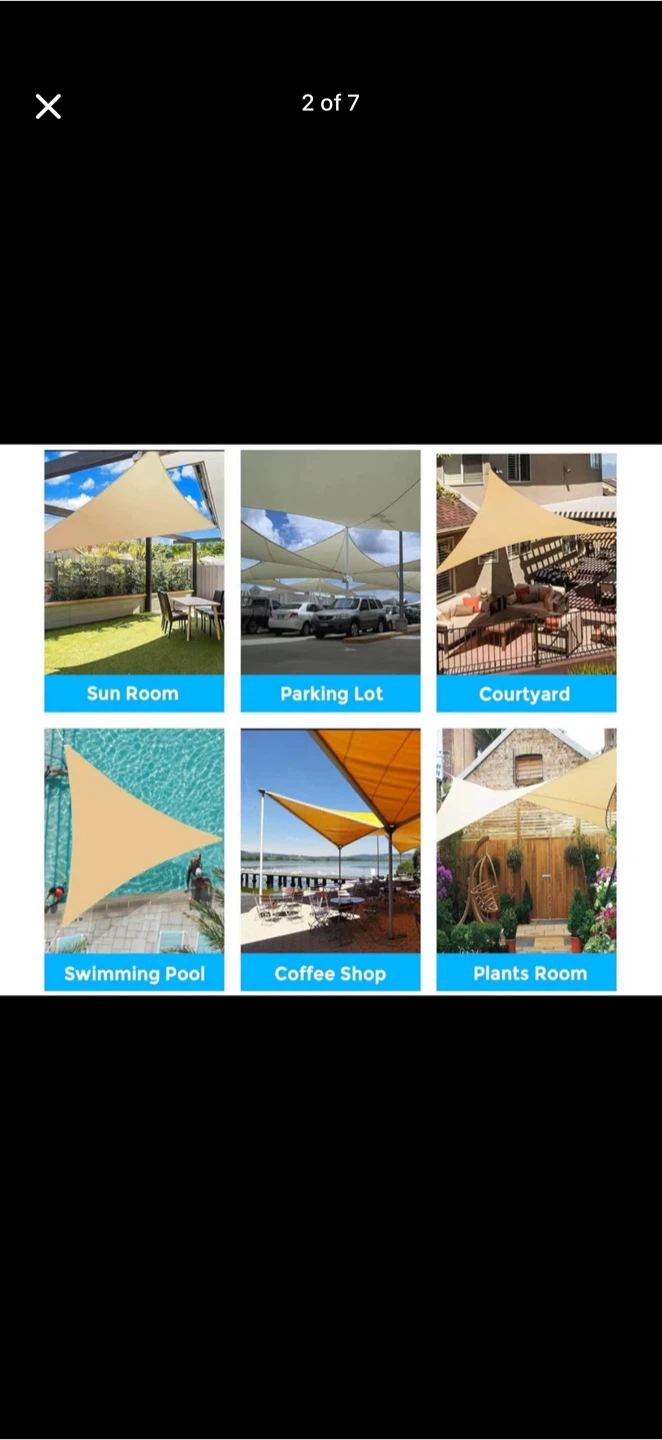 Triangle Sun Shade Sail Sunshade UV Block - photo 3