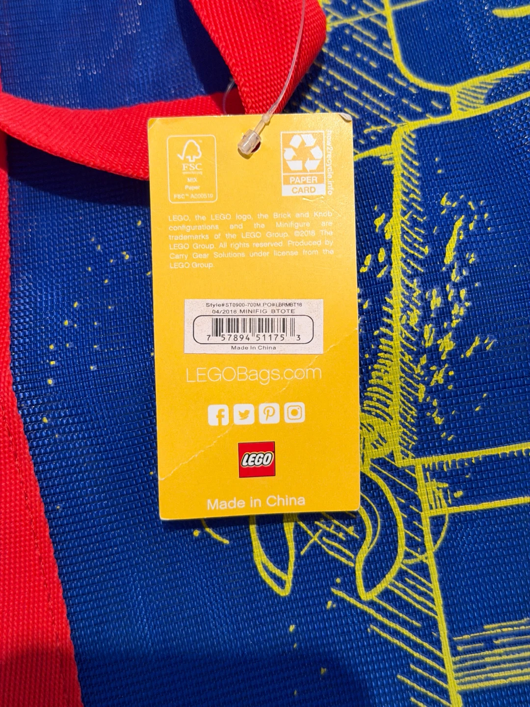 Brand New LEGO Minifig Tote Bag - photo 3