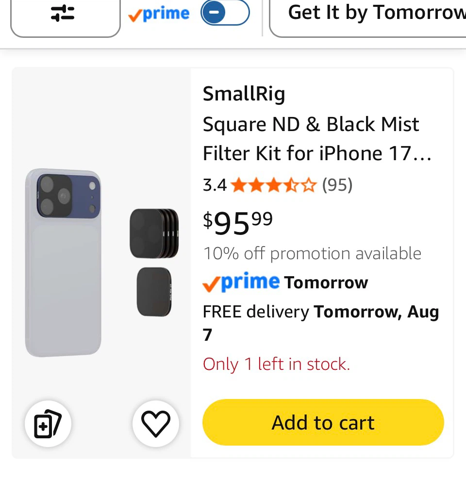 SmallRig Square ND & Black Mist Filter Kit for iPhone 17 Pro
