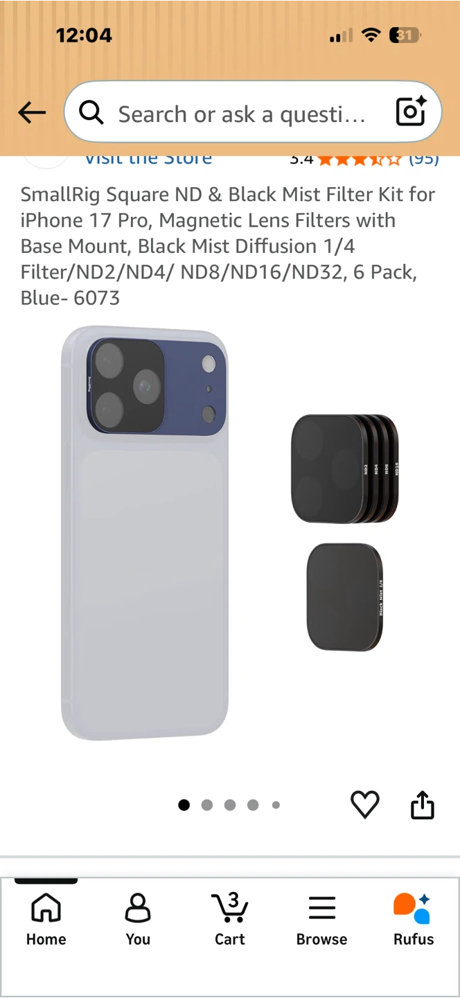 SmallRig Square ND & Black Mist Filter Kit for iPhone 17 Pro - photo 2