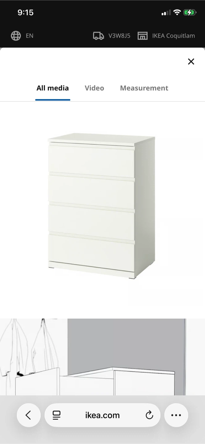 IKEA HEMNES 4-drawer chest white